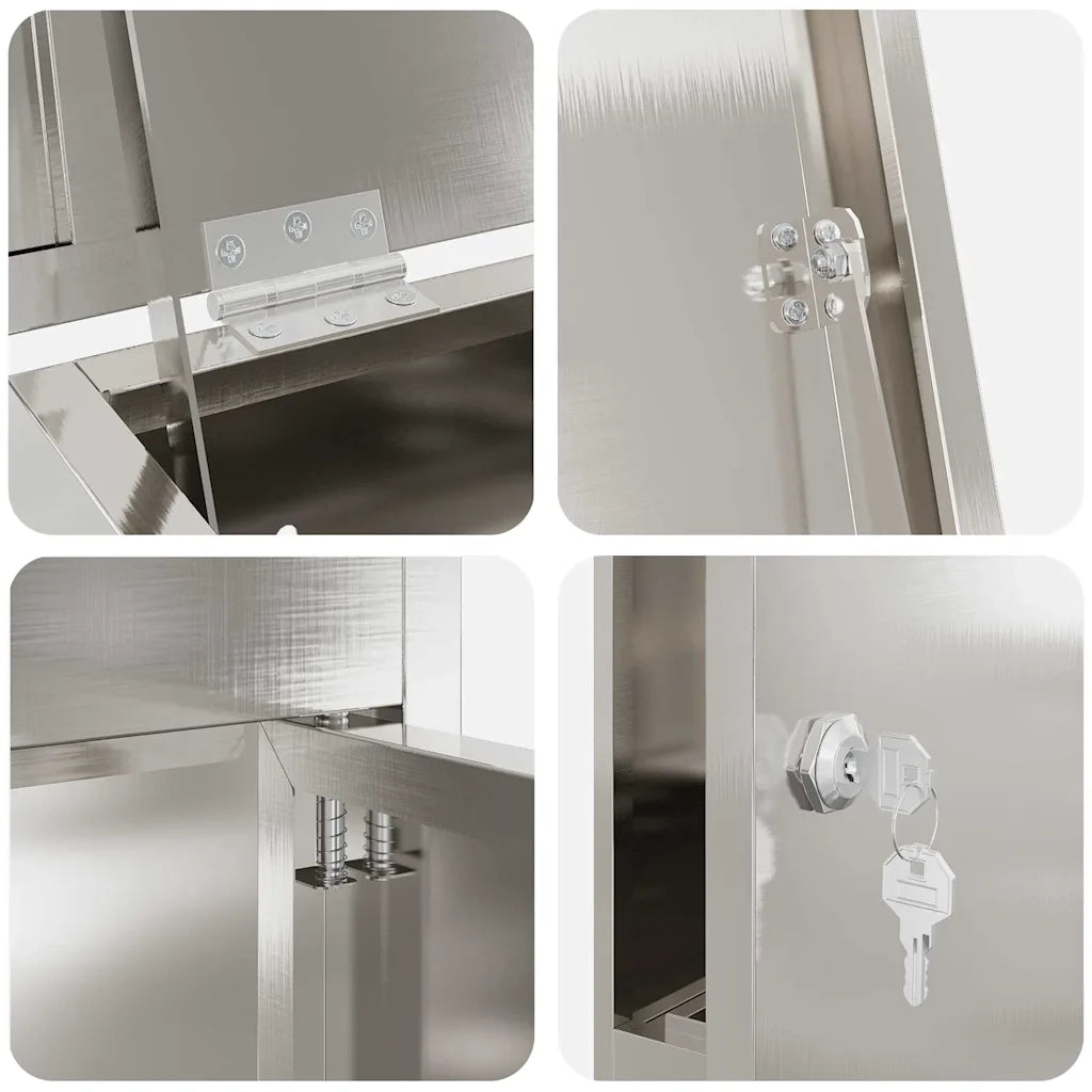 Cassetta per pacchi con porta Argento 44,5 x 29 x 110,5 cm 874930