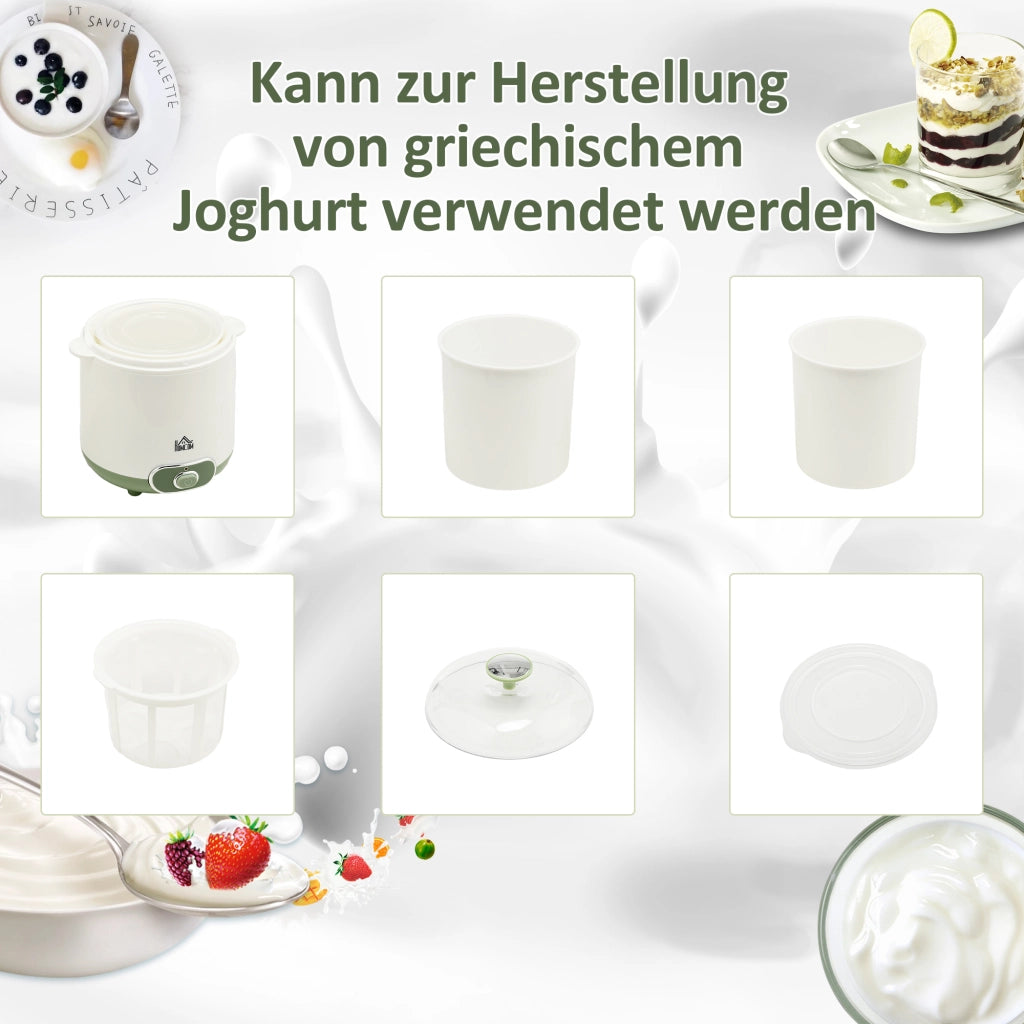 Macchina per Yogurt con Filtro ¨C Minimal ¨C 1.5L 19.5x17.5x21.4 cm Bianco