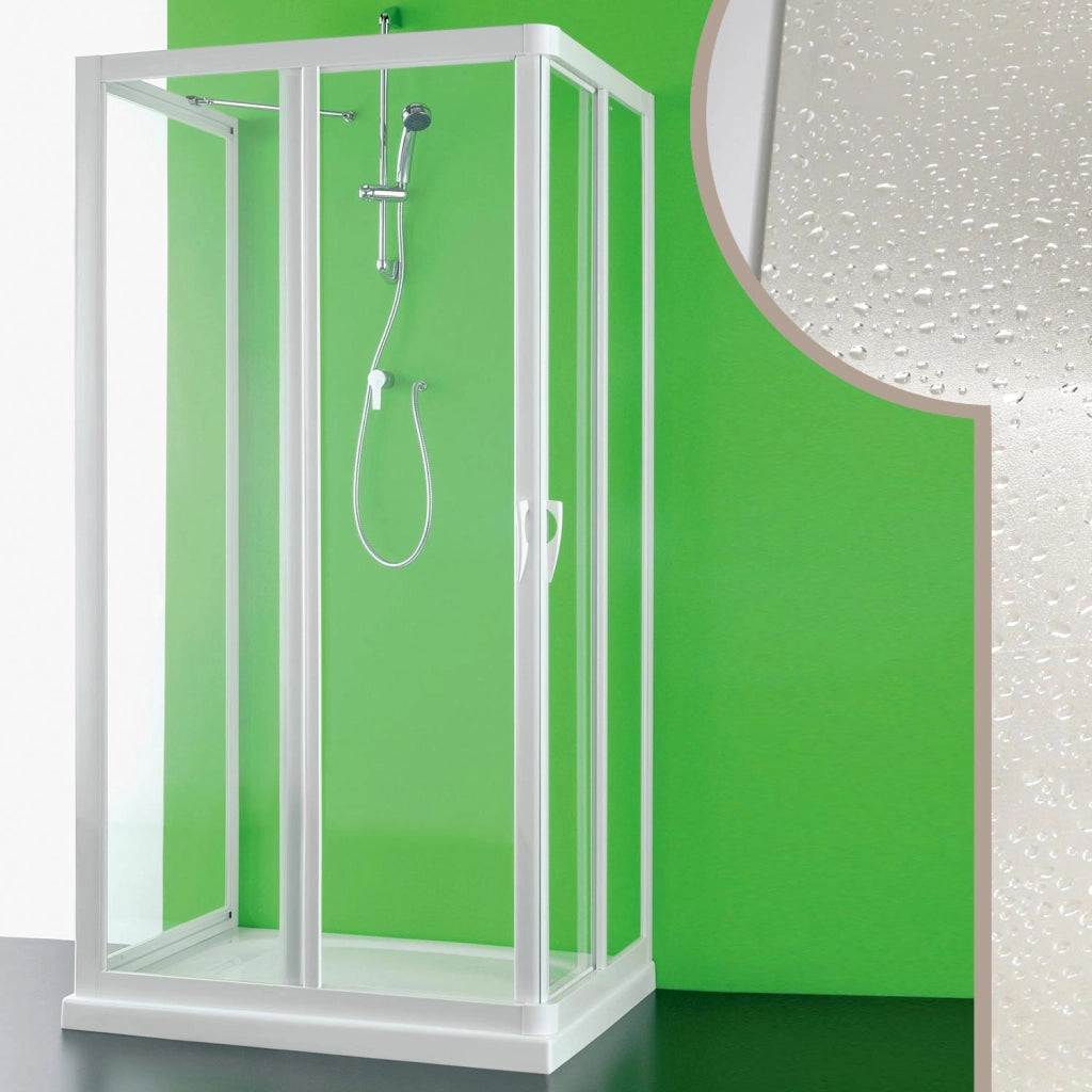 Box doccia 3 lati 75x75x75 CM in Acrilico mod.Venere con apertura centrale