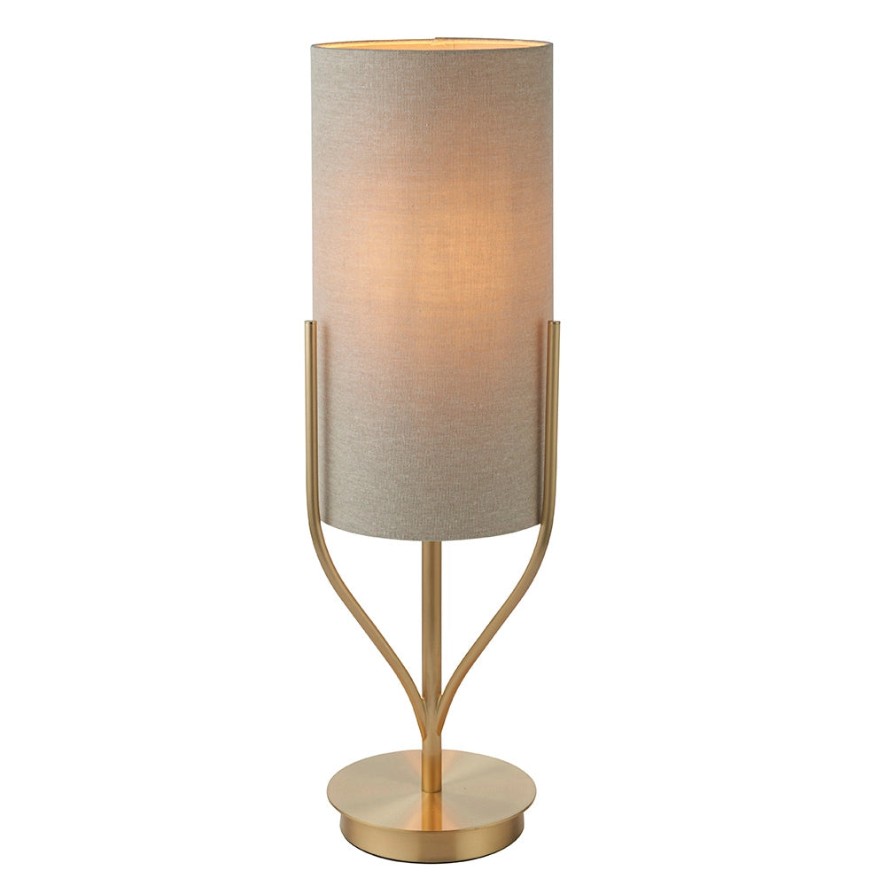 Lampada da tavolo Fraser ottone satinato E27 10W Endon