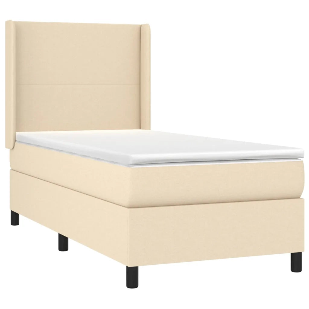Letto a Molle con Materasso e LED Crema 80x200 cm in Tessuto 3138114