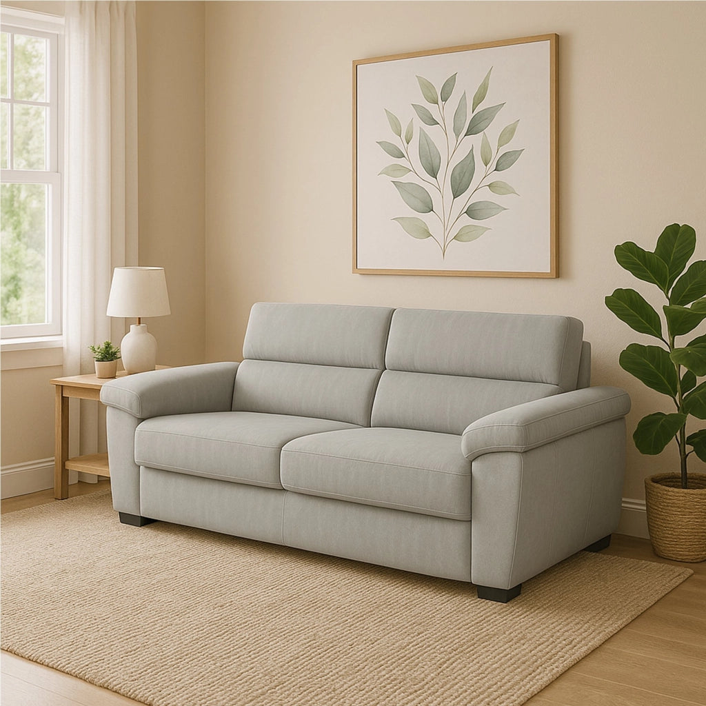 Pacecos, Divano Letto 3 Posti Sfoderabile Made in Italy, 225x95 cm Grigio Chiaro