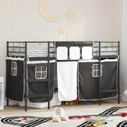 Struttura del Letto Loft per Bambini con Tendine-Giroletto per bambini Nero 779361