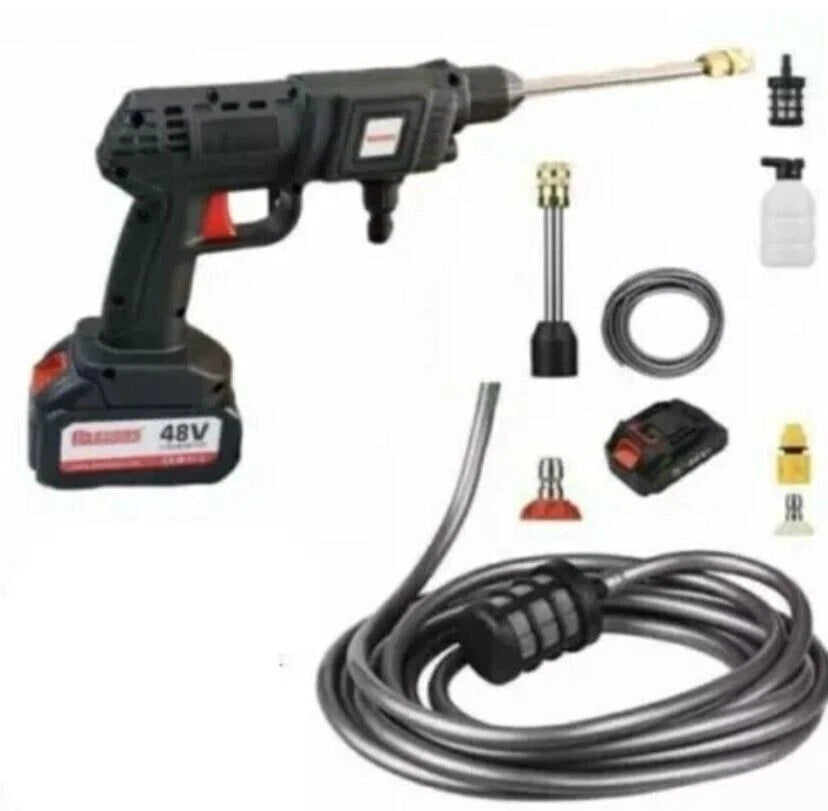 IDROPULITRICE PISTOLA PORTATILE A BATTERIA PRESSIONE ACCESSORI 48V BATTERIA