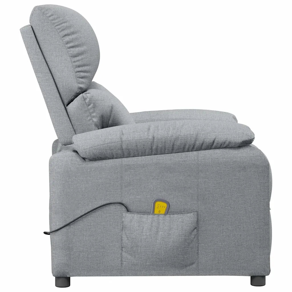 Poltrona Massaggiante in Tessuto Grigio Chiaro 322456