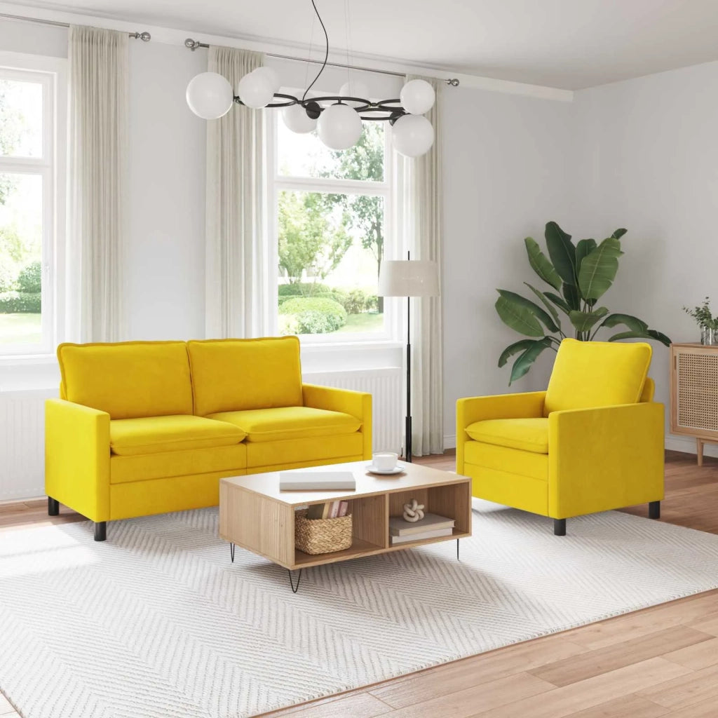 Set di divani 2 pcs Giallo Velluto 3417073