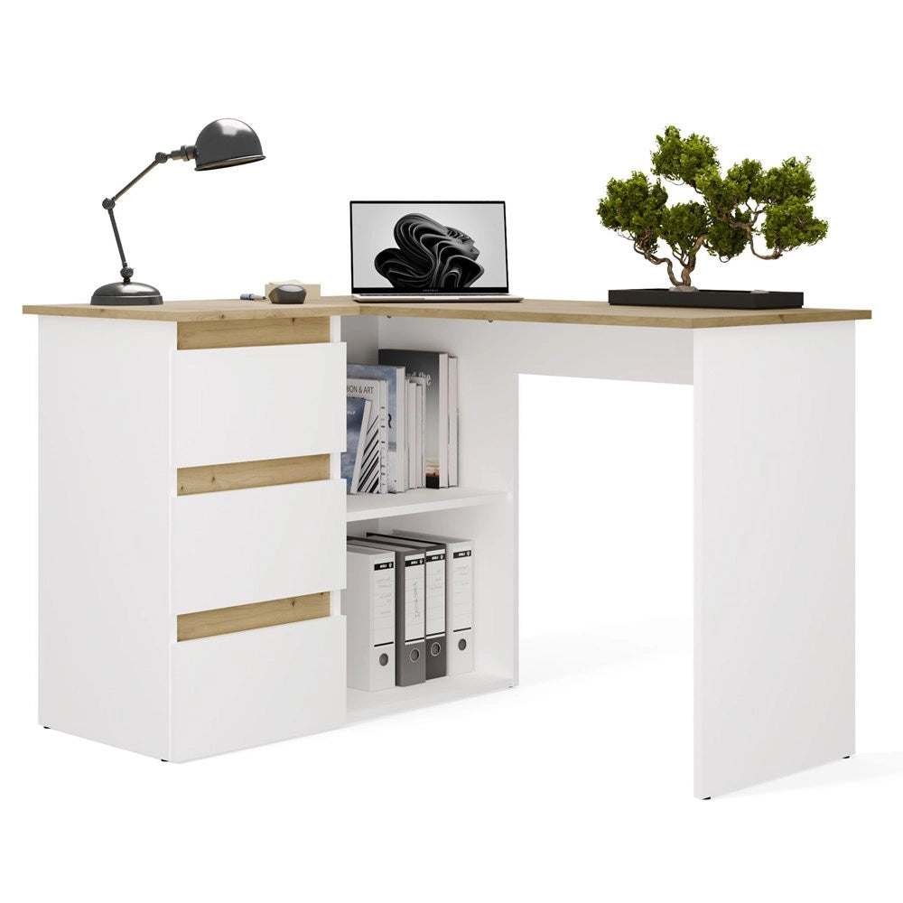 Scrivania NICEA sinistro artisan bianco per ufficio e studio
