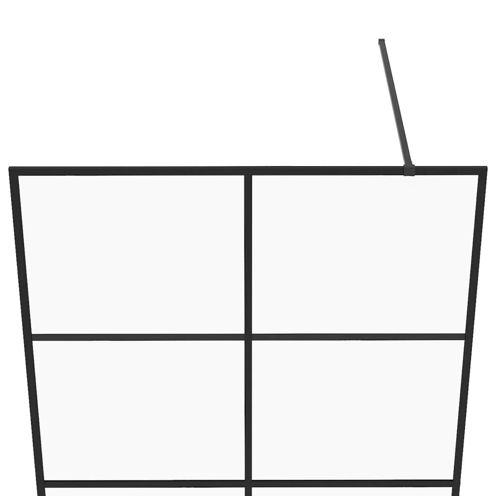 Parete doccia con vetro divisorio per vasca accessorio per il bagno parete doccia per interni ESG trasparente 100 x 195 cm nero 02_0002156