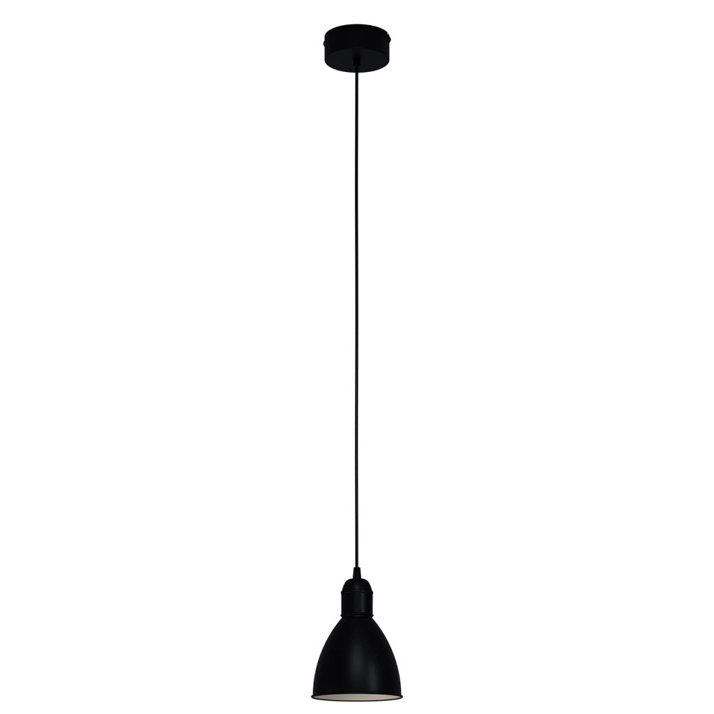 Sospensione Vintage Priddy Acciaio Nero Bianco 1 Luce E27