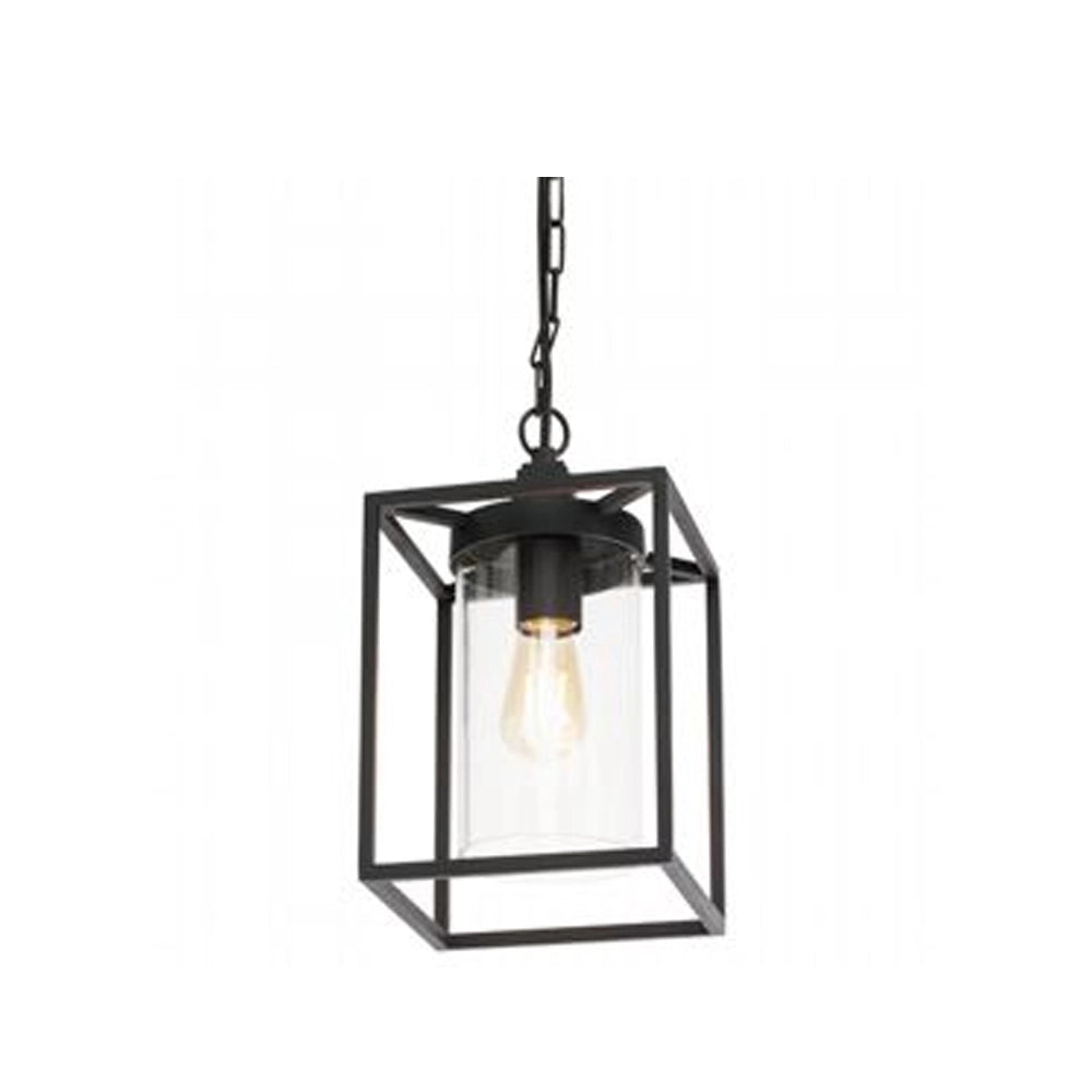 Lampada A Sospensione Da Esterno Contemporanea Domus Alluminio E Termoplastica Nero 1 Luce E27