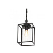 Lampada A Sospensione Da Esterno Contemporanea Domus Alluminio E Termoplastica Nero 1 Luce E27