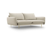 Cosmopolitan Design - Divano "Vienna" 4 posti in tessuto strutturato beige 