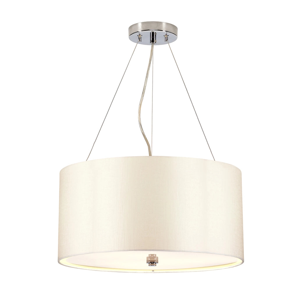 Lampada a sospensione Pearce paralume bianco Ø46 3xE27