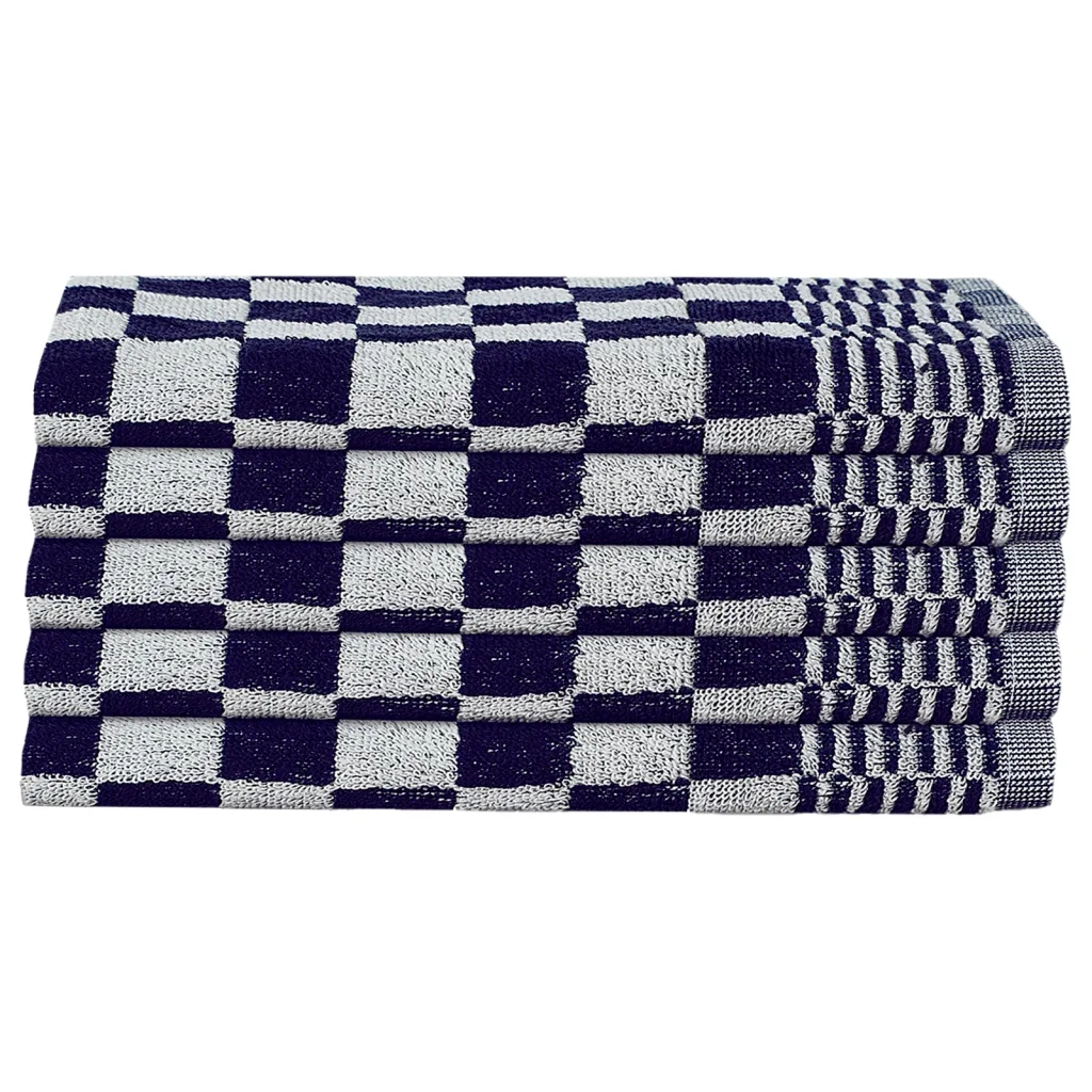 Set Strofinacci 10 pz | Teli per bagno in Cotone Blu e Bianco