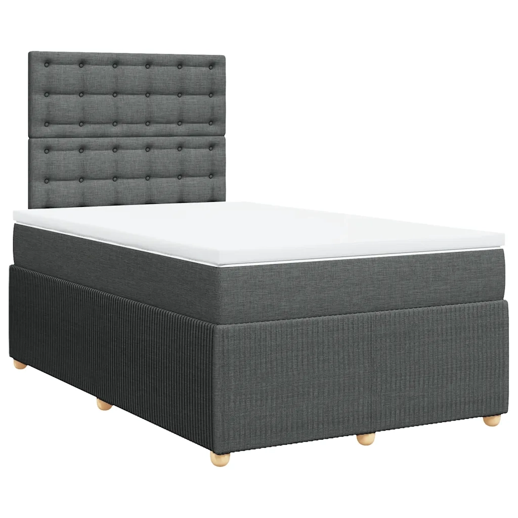 Giroletto a Molle con Materasso Grigio Scuro 120x190cm Tessuto