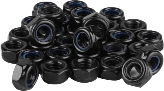 M3 Moeren 100 Stuks - Moeren Borganti Autoassistenti - Moeren a 6 Viti - Acciaio Inossidabile - DIN 985 Moeren a Guscio - Inserzione in Nylon per Stabilità