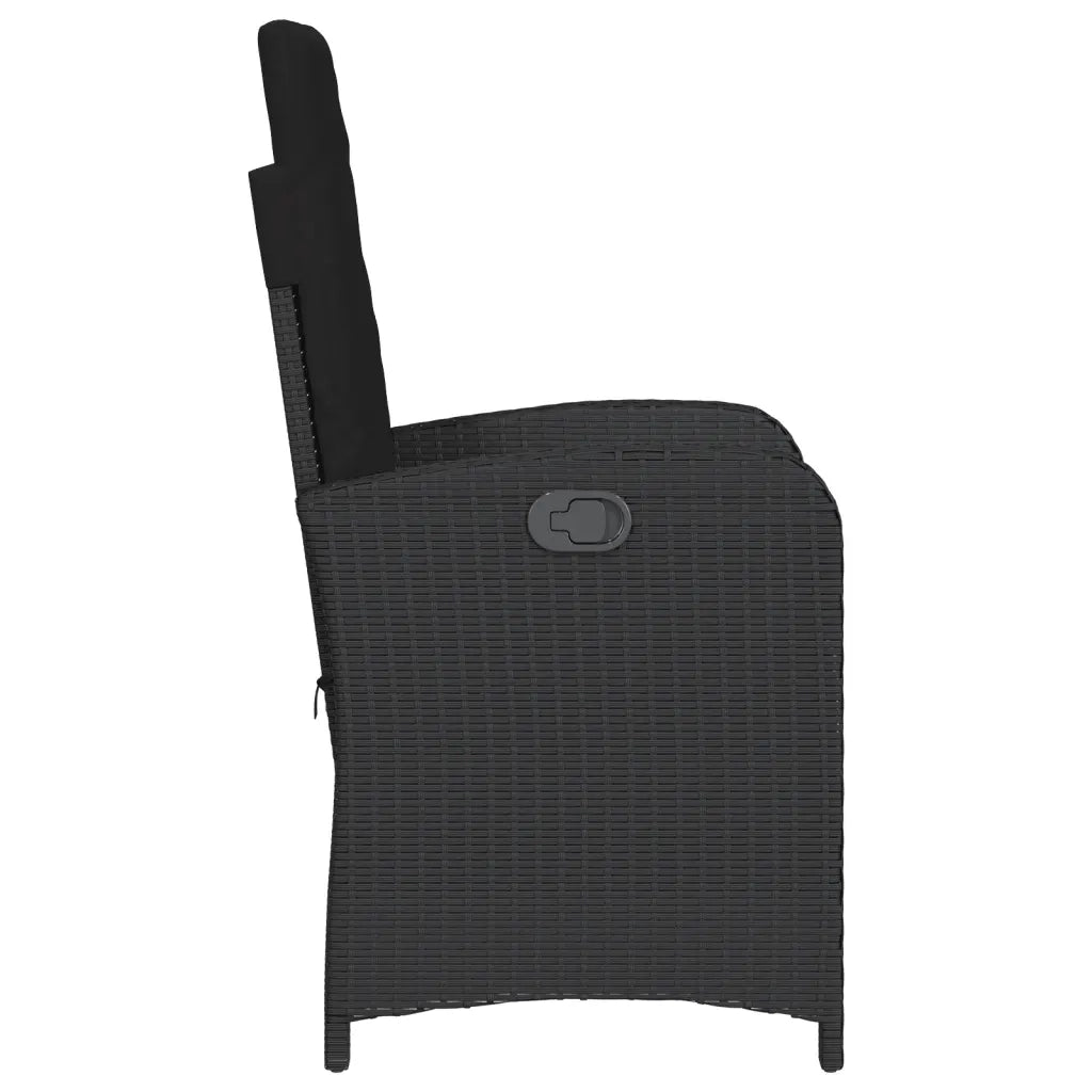 Set da Bistrò 3 pz con Cuscini Nero in Polyrattan 365177