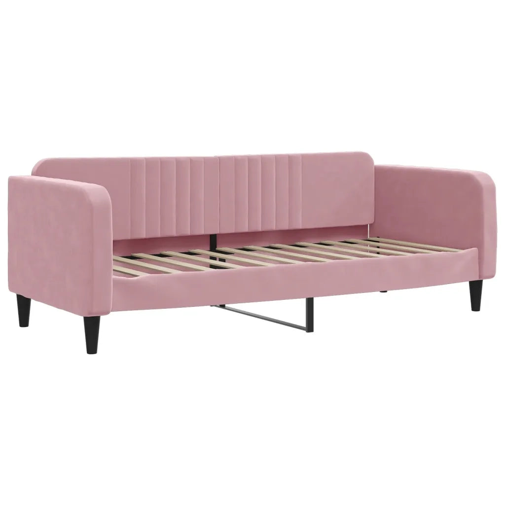 Divano Letto Estraibile con Materassi Rosa 80x200 cm Velluto 3197083