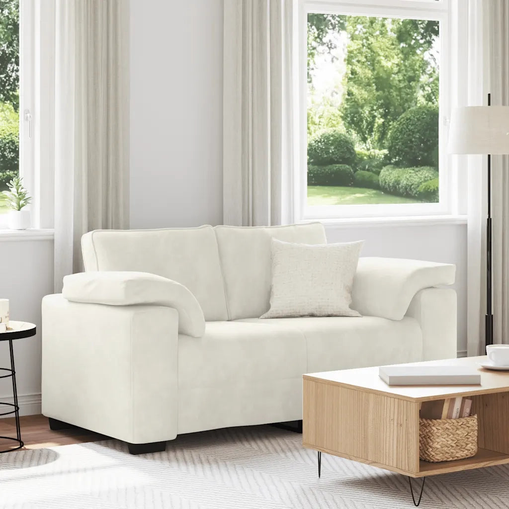 Divano Divanetto Crema 160x77x82 cm in Velluto 4105265
