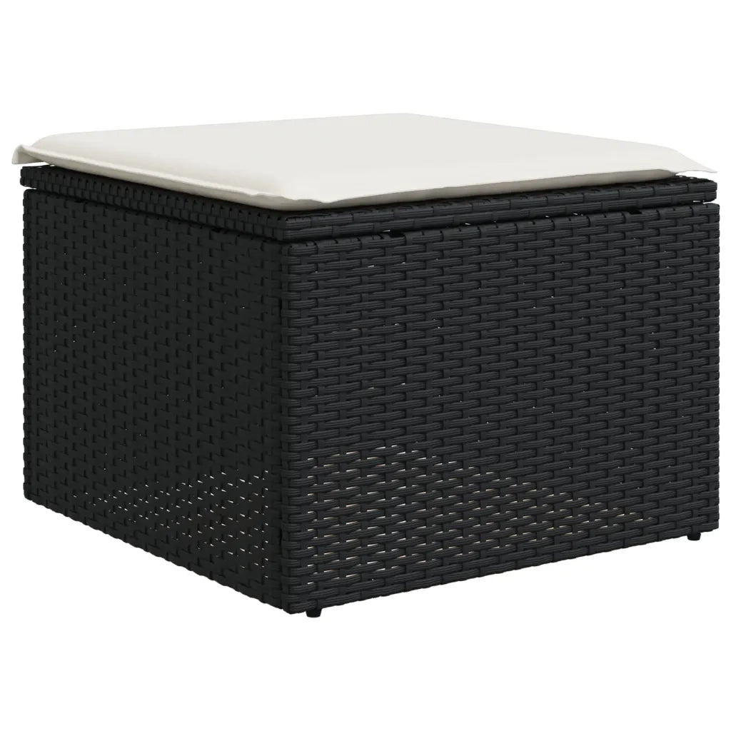Set Divani da Giardino 5 pz | Set Salotto da Giardino con Cuscini in Polyrattan Nero