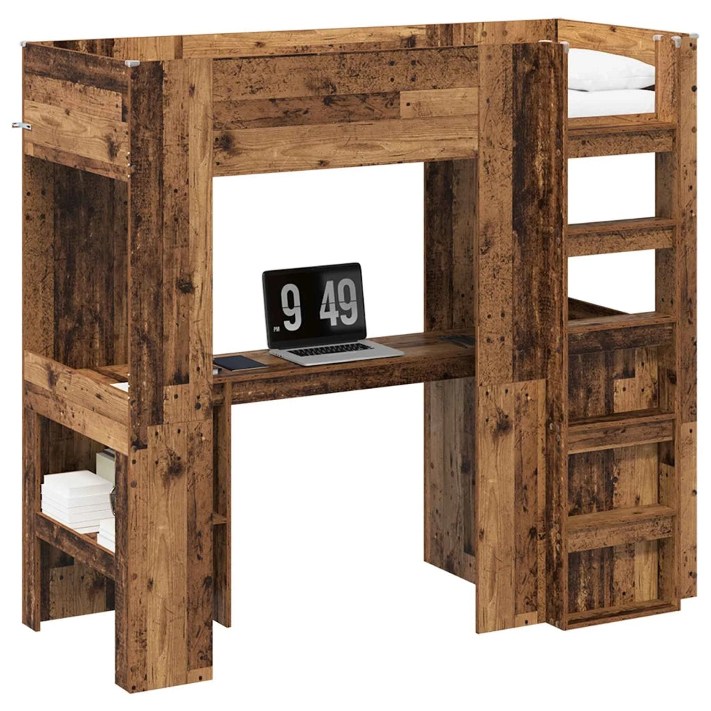Struttura letto a castello con scrivania Legno vecchio 3410433