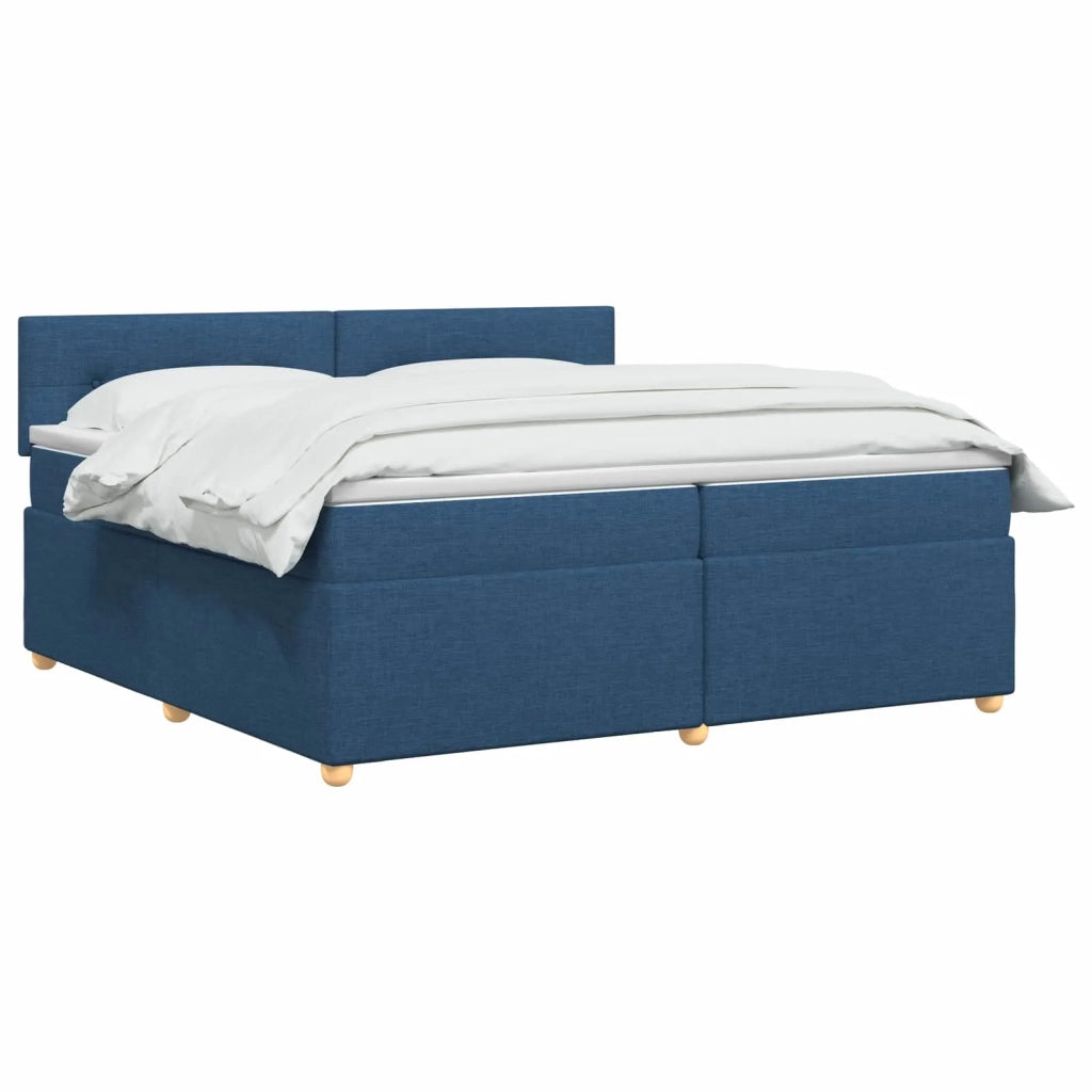 Letto box spring con materasso Blu 200 x 200 cm Tessuto 3452505