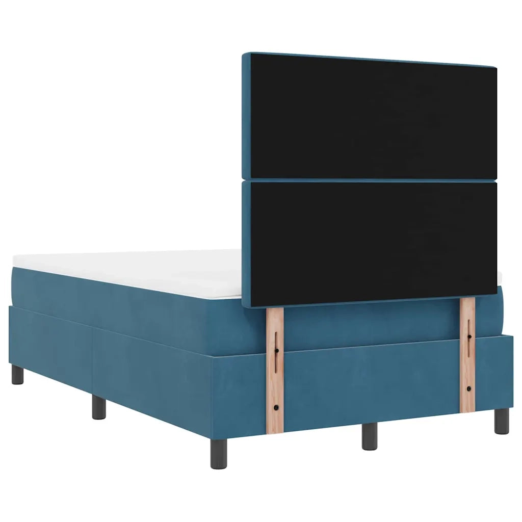 Letto a Sorgente LED Blu Scuro 120 x 190 cm Velluto 3343236