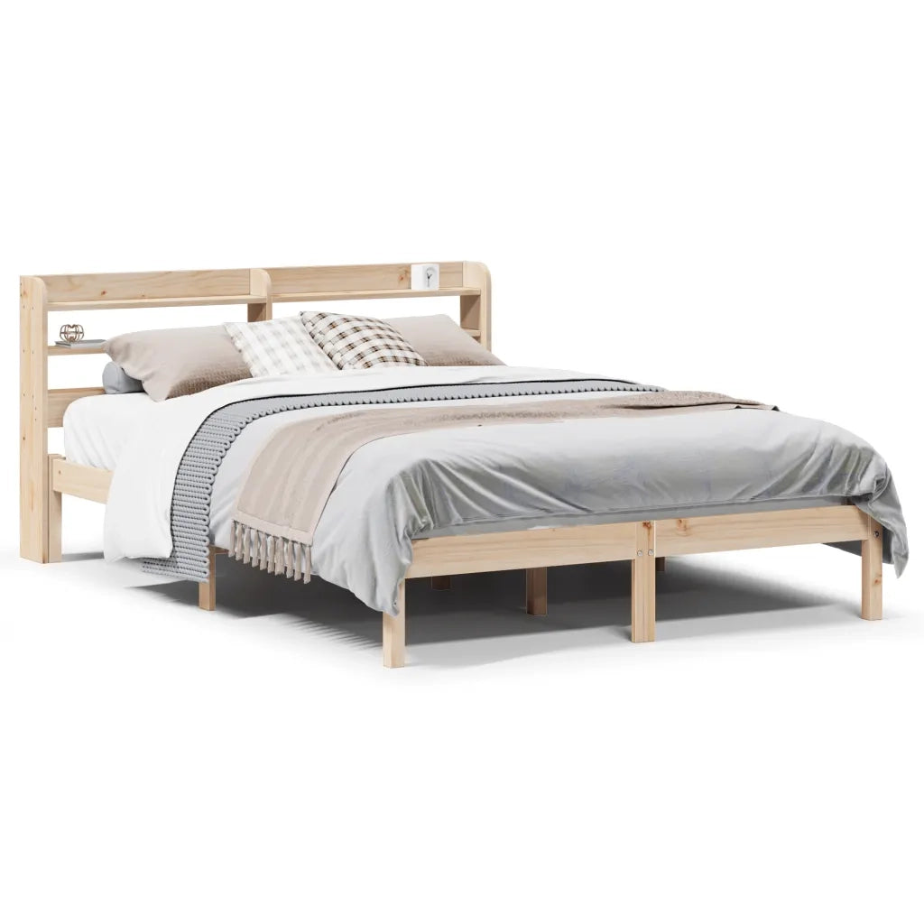 Letto senza Materasso-Struttura Letto 160x200 cm in Legno Massello di Pino 418658