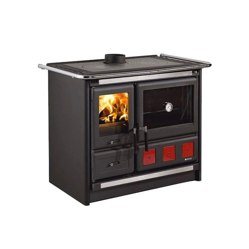 Cucina a legna – Rosa XXL 5.0 VST Steel finitura Antracite 107×67 h86 cm 11 kW – La Nordica