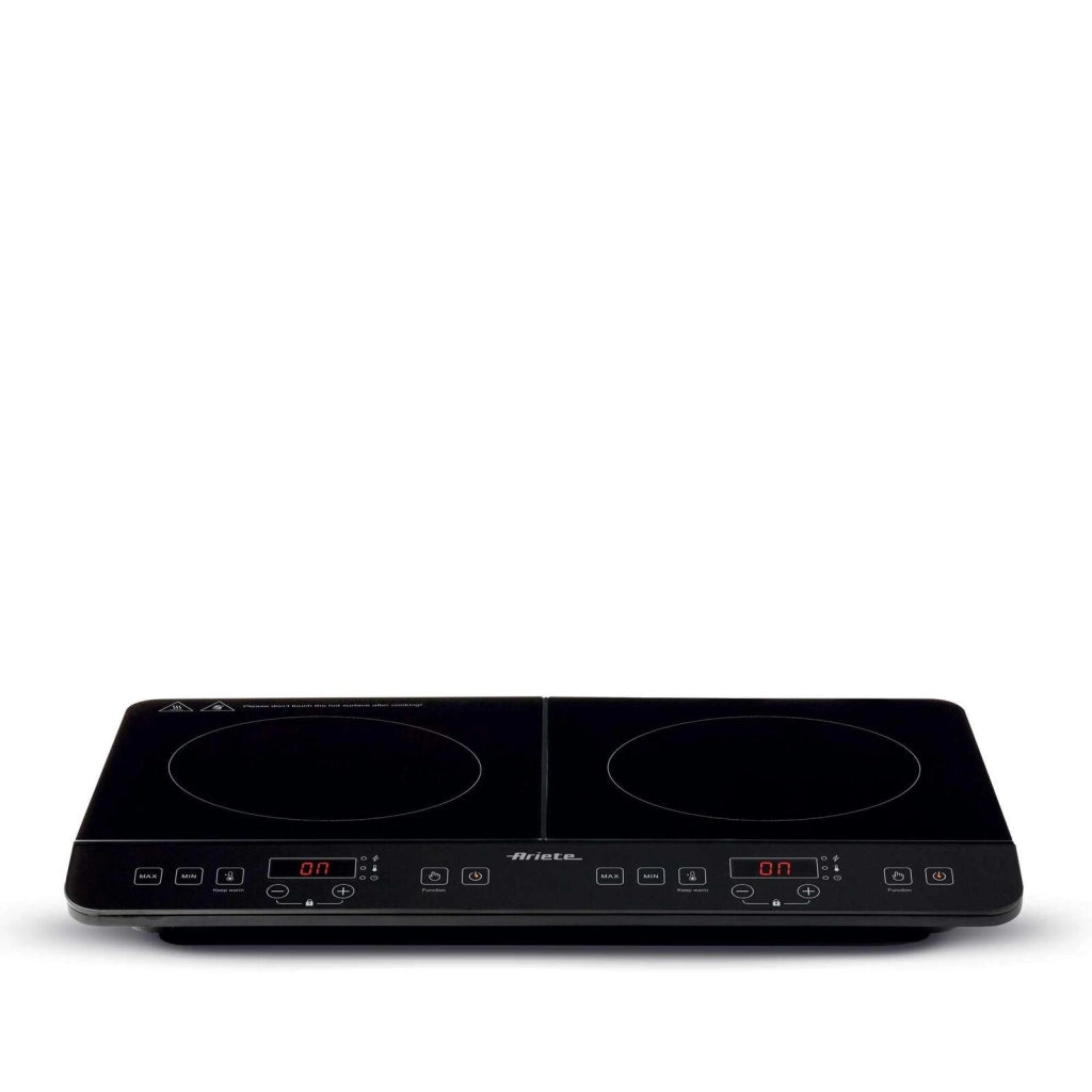 Ariete 1998 Piano cottura a induzione portatile doppio 58 cm 2 zone 3500W 12 livelli di potenza Touch Timer vetroceramica colore Nero