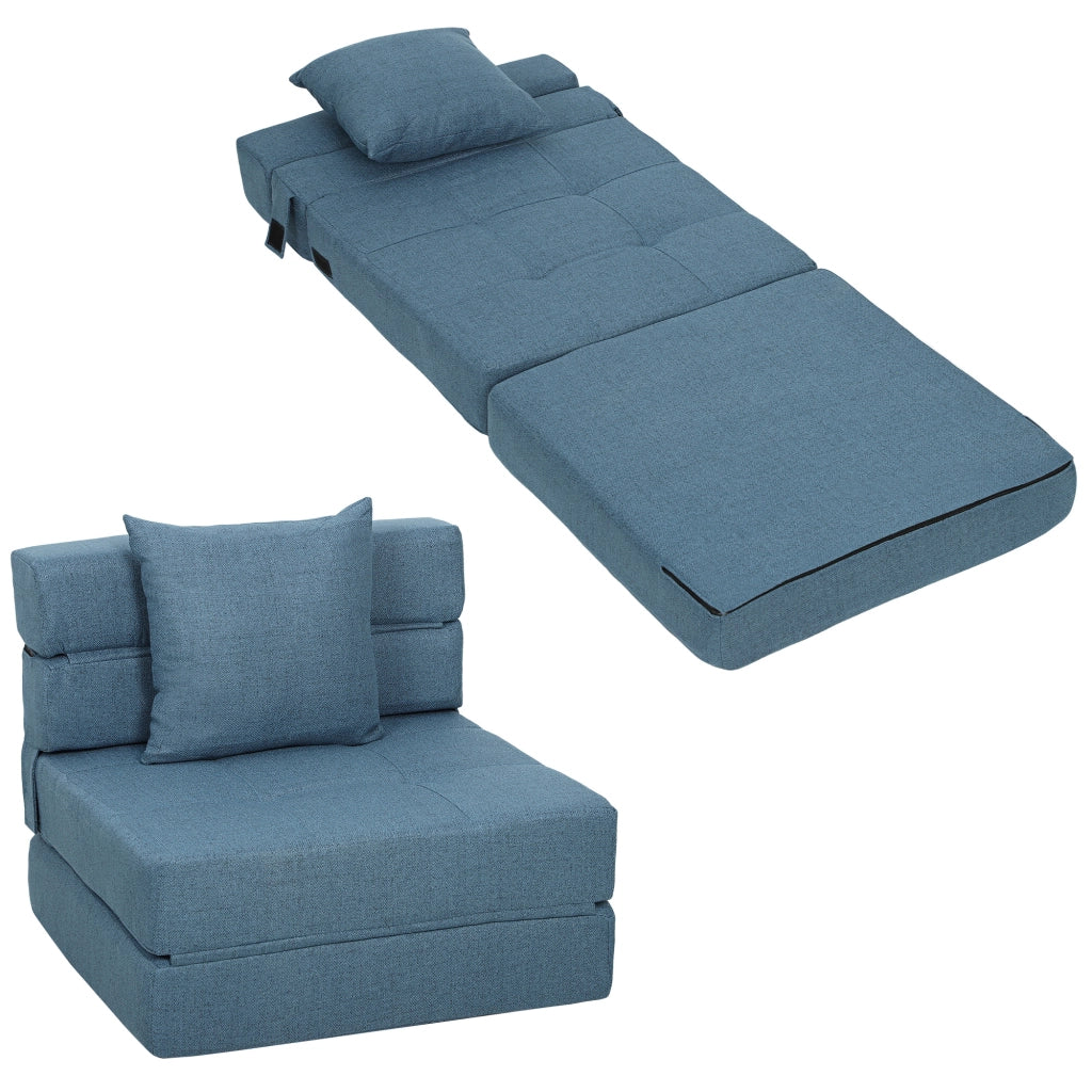Letto Poltrona Relax ¨C Minimal ¨C 70x70x61 Blu Scuro Tessuto