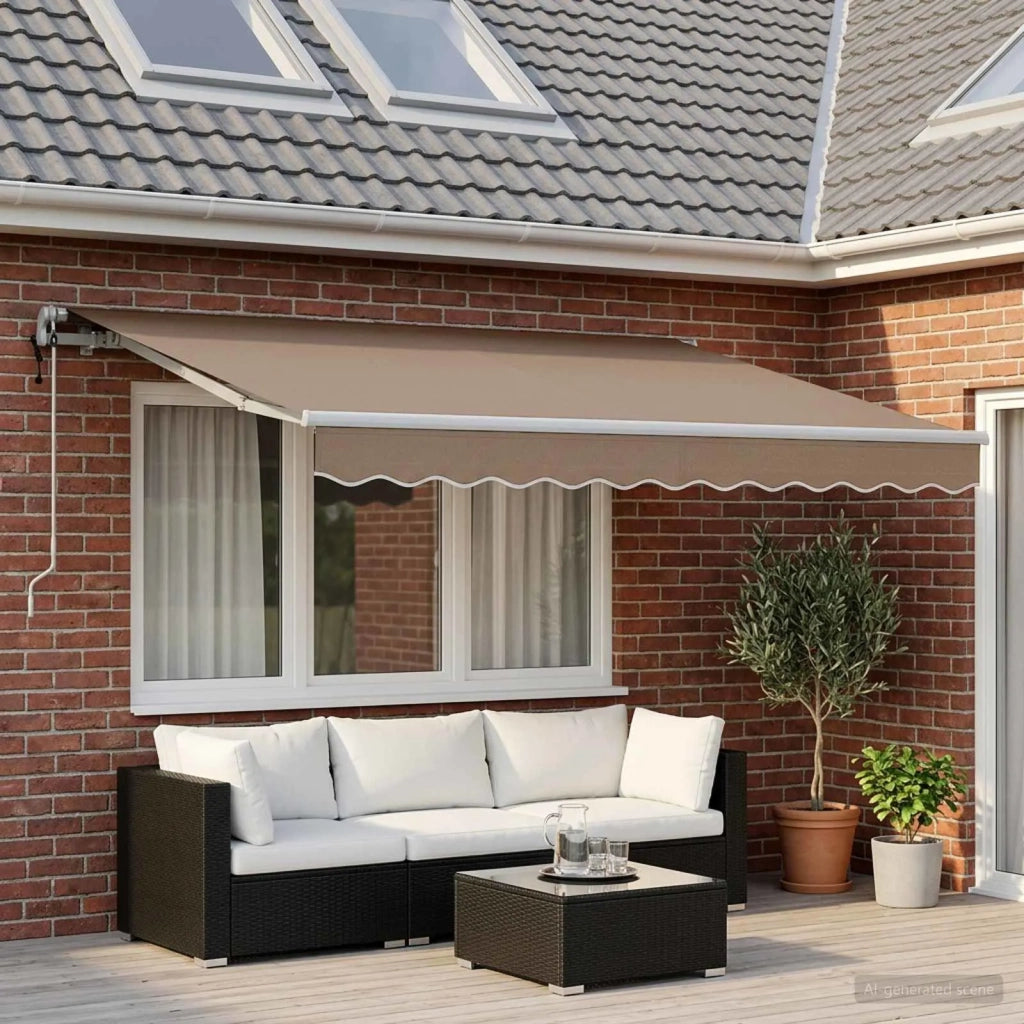 Tenda retrattile Tortora 4 × 3 m Tessuto e Alluminio 3426032