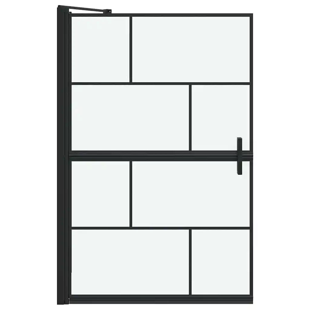 Schermo per Bagno e Doccia Nero e trasparente 80 x 68 x 128 cm 42018556
