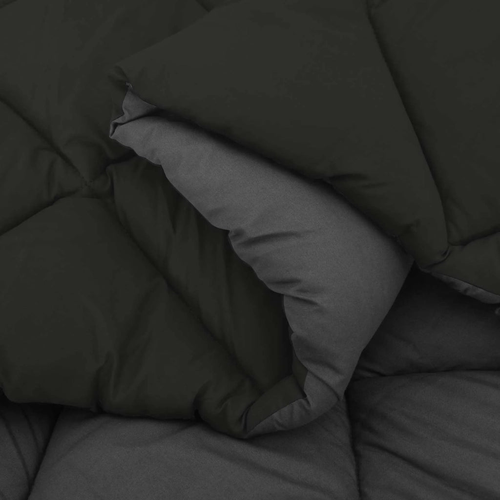 Duvet Invernale Nero e antracite 155 x 220 cm Microfibra 42025723