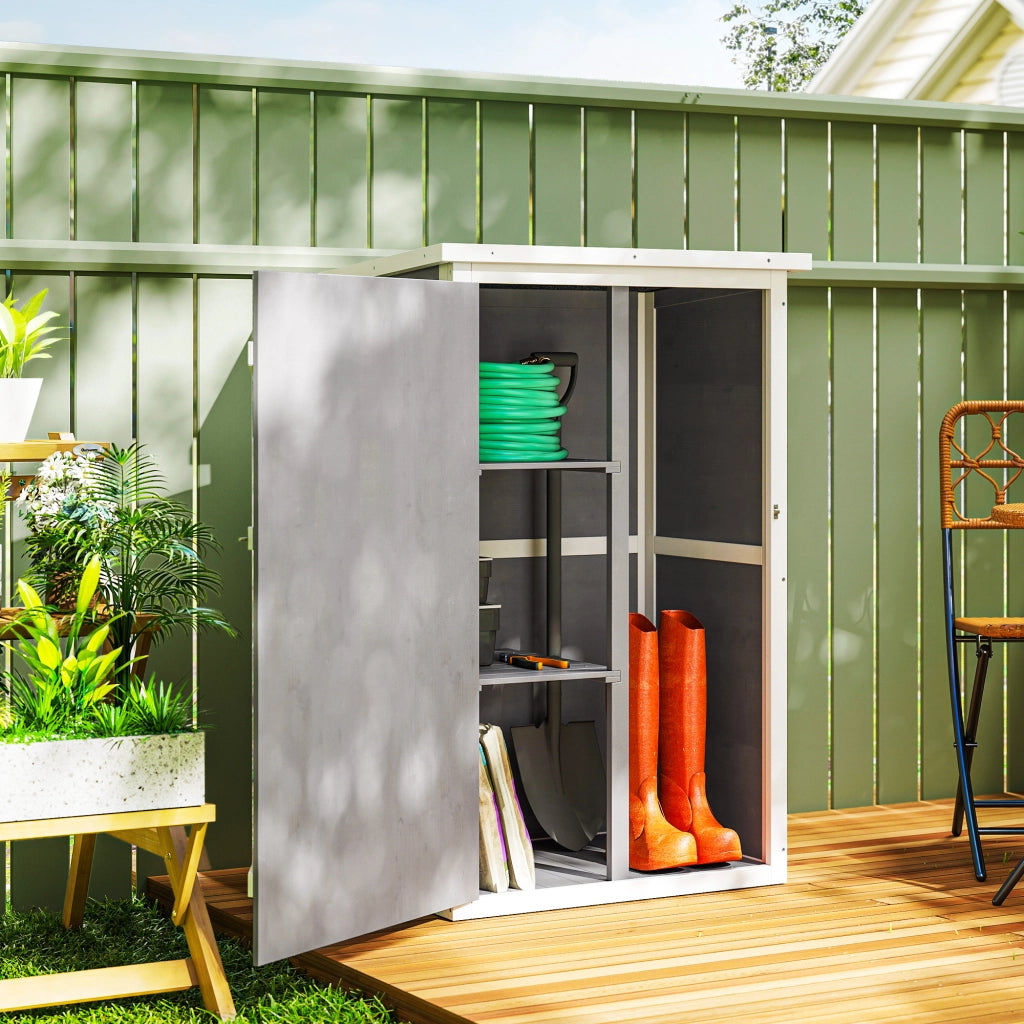Casetta da Giardino con Ripiani ¨C Minimal ¨C 75x56x115cm Grigio