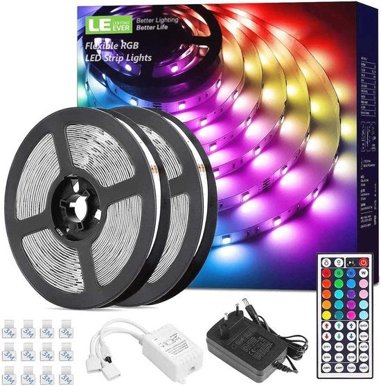 Luce a Led RGB 10 m con Comando a Distanza - Striscia di Luce Regolabile e Autoadesiva per Ambiente Interno