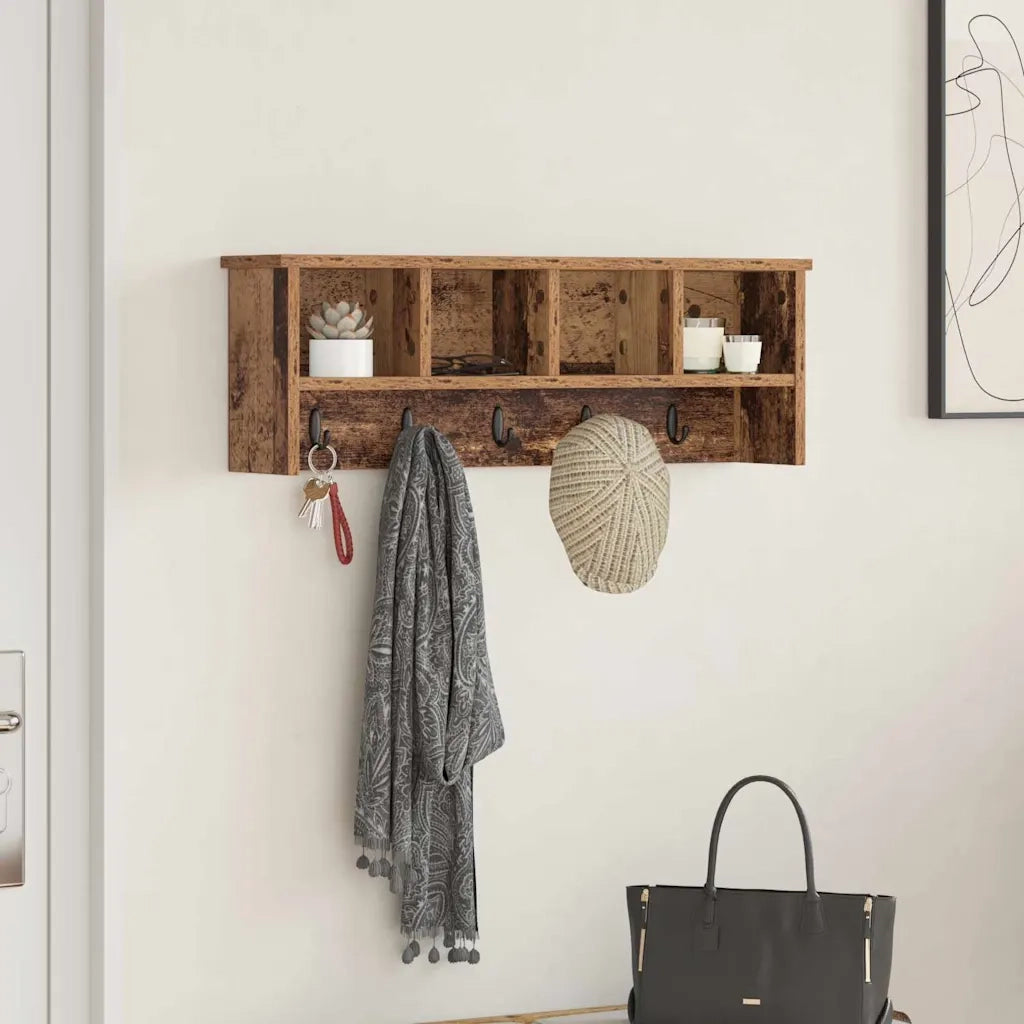 Appendiabiti a muro Legno vecchio 75 x 16 x 26 cm 874321