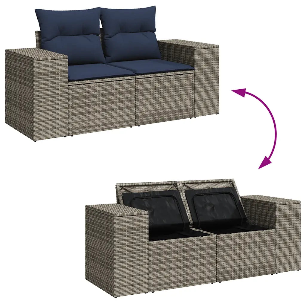 Set Divani Giardino 7 pz con Cuscini Marrone Polyrattan Acacia 3327941