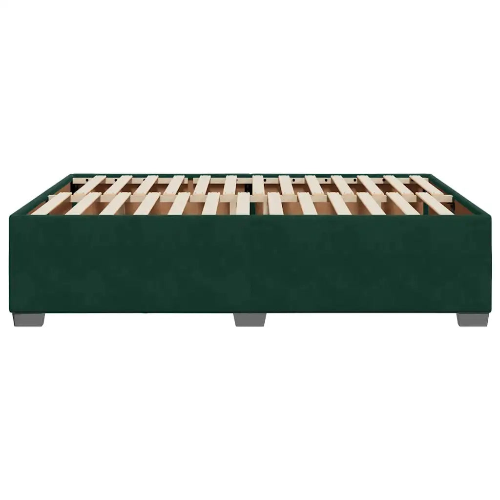 Giroletto senza Materasso Verde Scuro 160x200 cm in Velluto 3284646