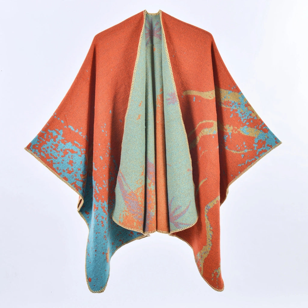 Sciarpa/mantello da donna in cashmere, elegante, spesso e caldo.