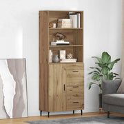 Credenza con Cassetto-Buffet-Armadio da cucina Rovere artigianale 69,5 x 34 x 180 cm 619849