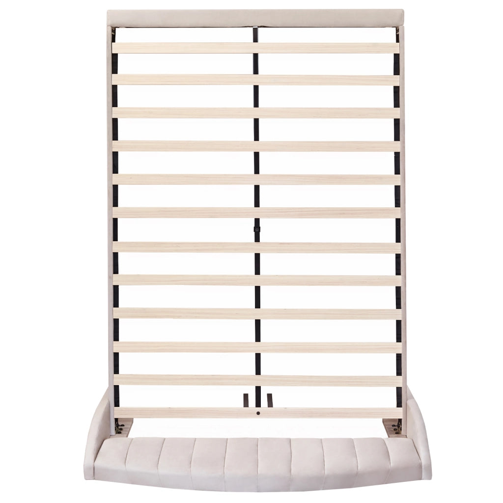 letto imbottito velluto beige 140 x 190 cm