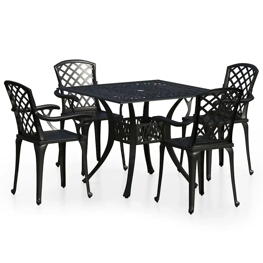 Set da Bistrot 5 pz in Alluminio Pressofuso Nero 3070614