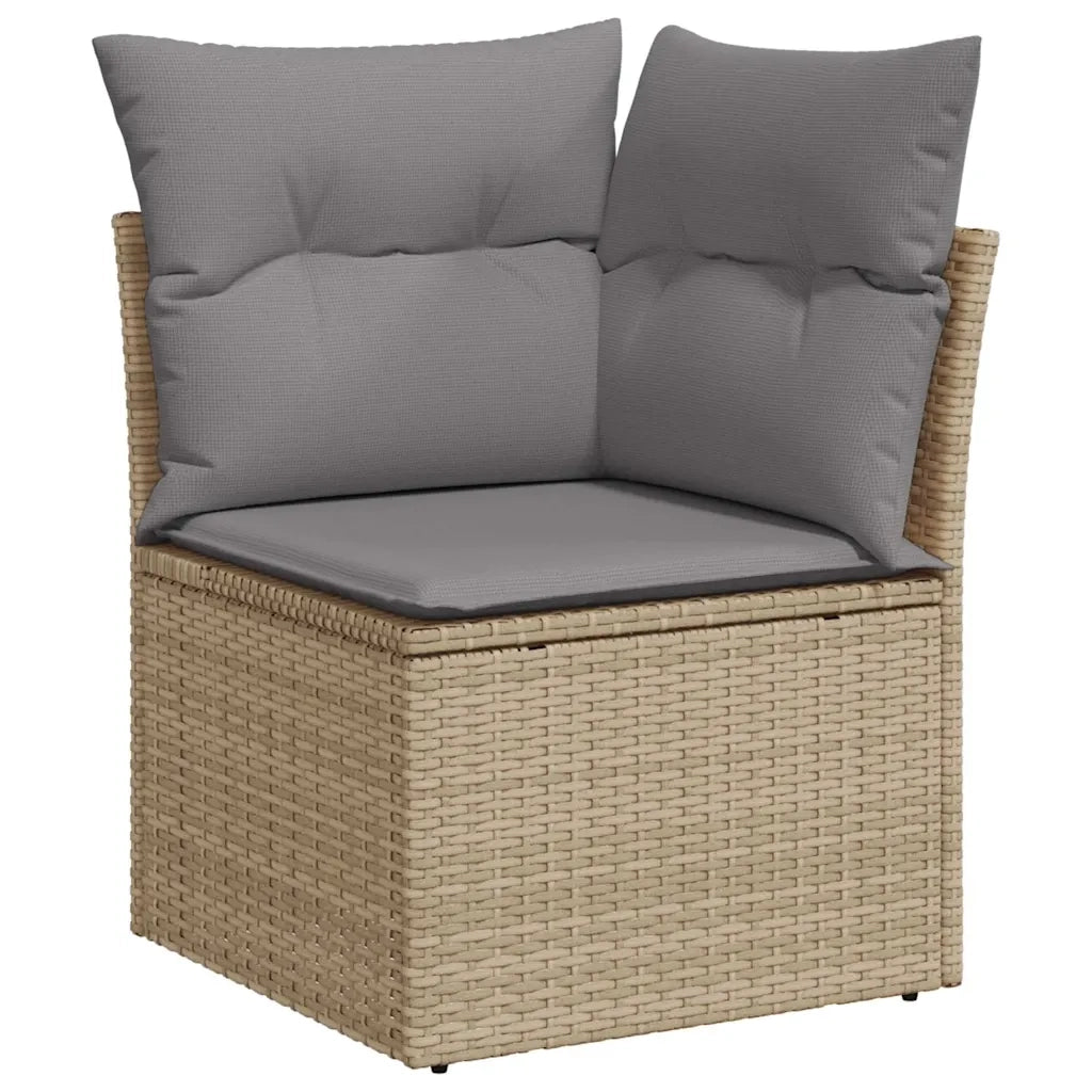 Set Divano da Giardino 5 pz con Cuscini Beige in Polyrattan 3326310