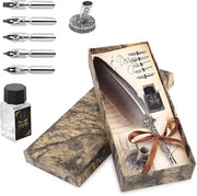 Set di Pennarelli Antichi con 6 Pennarelli Sostituibili - Inchiostro - Ombrello per Pennarelli - Scrittura Creativa - Arte e Artigianato - Pennarelli da Disegno
