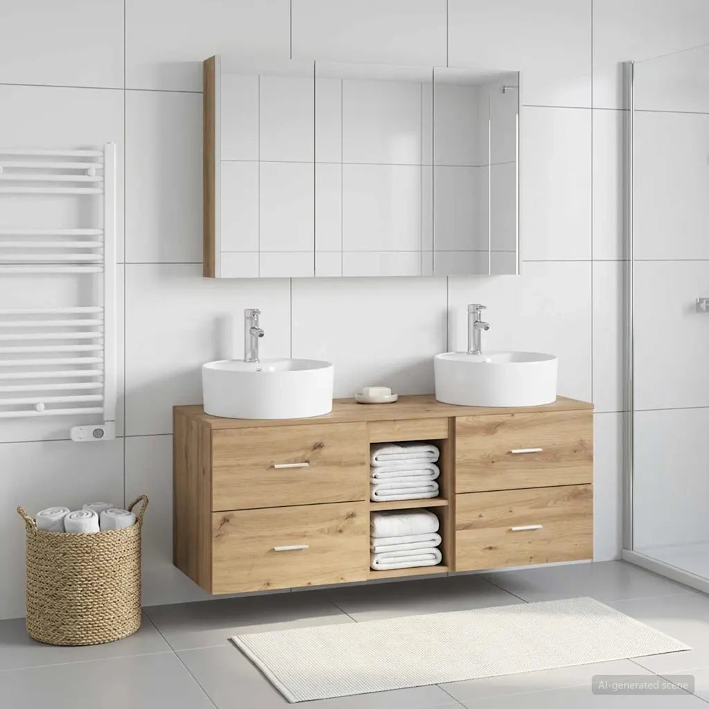 Set di mobili per il bagno 4 pcs Rovere Artigianale 3406910