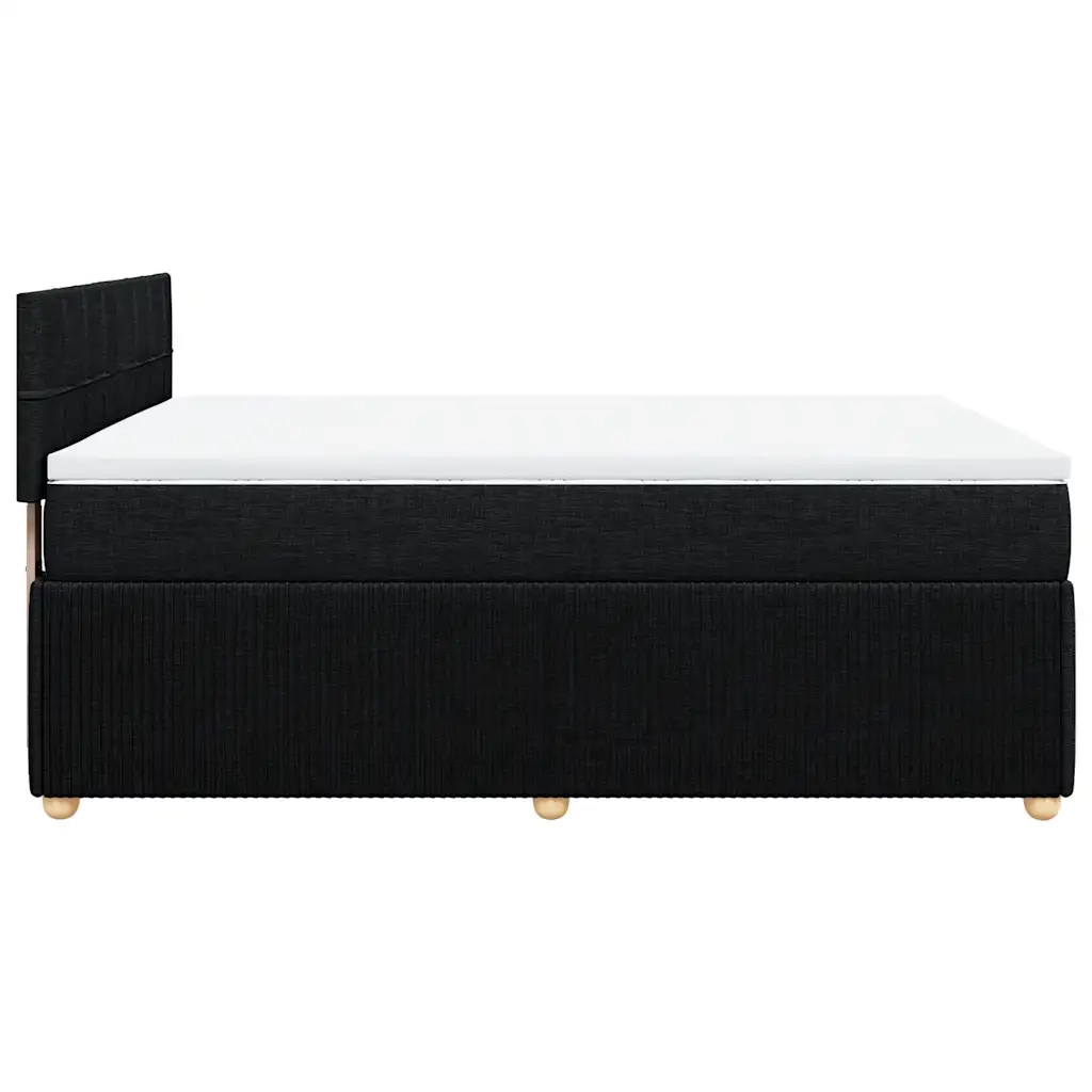 Giroletto a Molle con Materasso Nero 160x200 cm in Tessuto