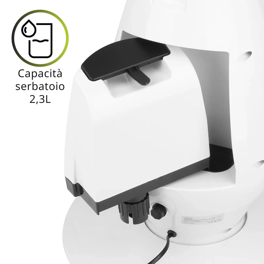 Ventilatore con Ruote Combinato Umidificatore Ioni Anti Zanzare 40x40x110cm