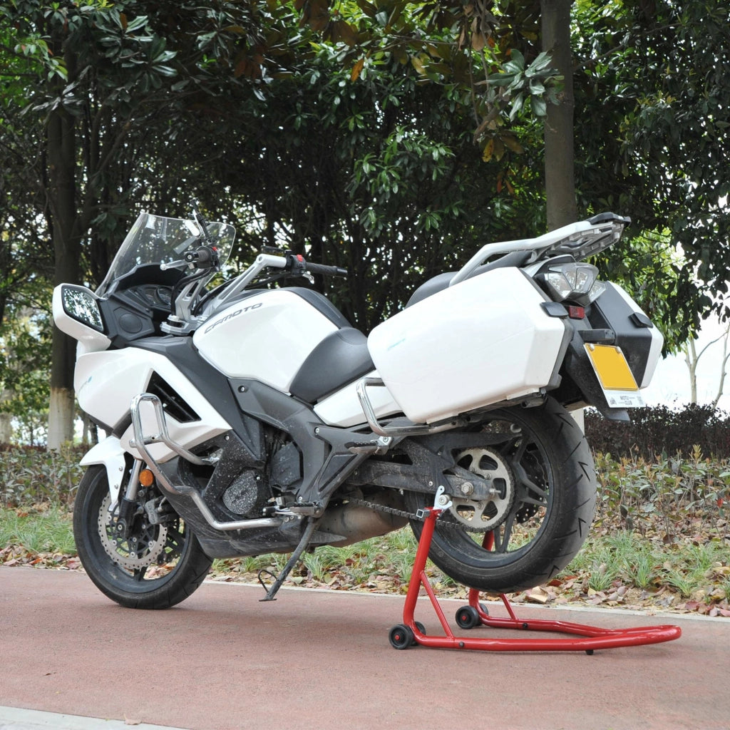 Cavalletto Moto Posteriore ¨C Zephmum ¨C Rosso, 150 kg, Forcelle Regolabili