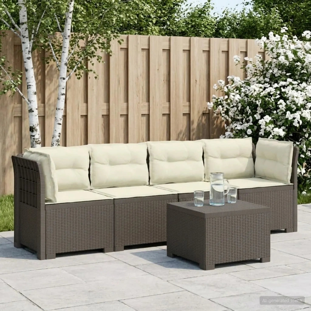 Divano da Giardino a 4 Posti con Cuscini in Stile Rattan PP 3443882